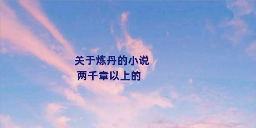 关于炼丹的小说 两千章以上的